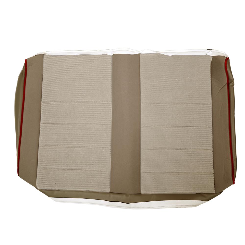 1985-86 Mustang TMI Sport Seat Upholstery - Cloth  - Sand Beige w/ Red Welt Convertible