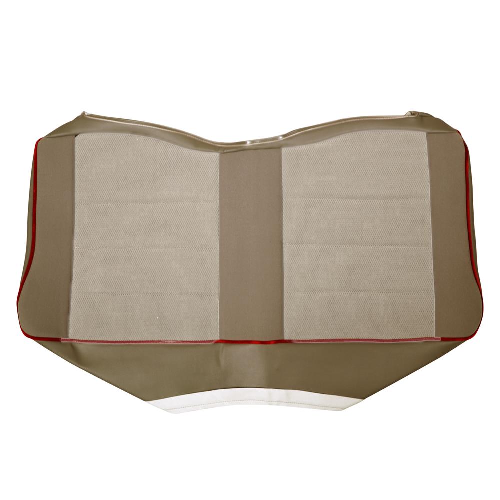 1985-86 Mustang TMI Sport Seat Upholstery - Cloth  - Sand Beige w/ Red Welt Convertible
