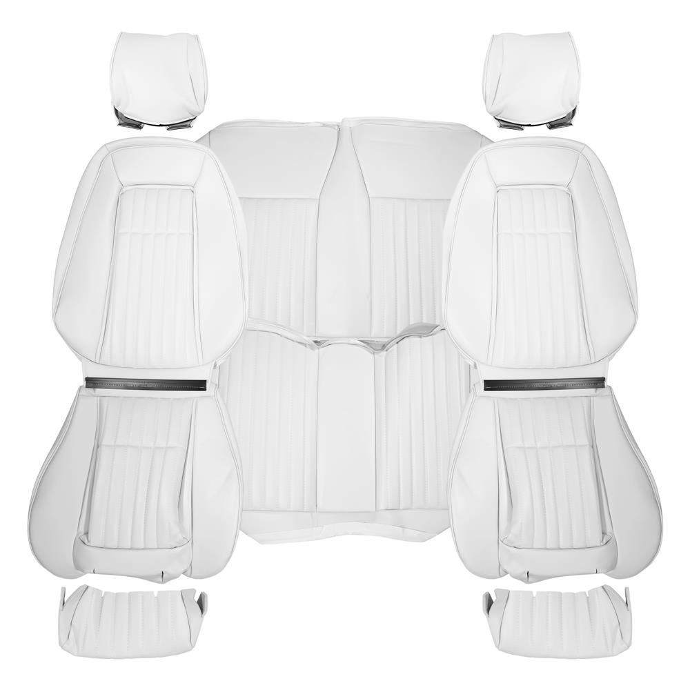 TMI Mustang Sport Seat Upholstery Leather Oxford White (87-89