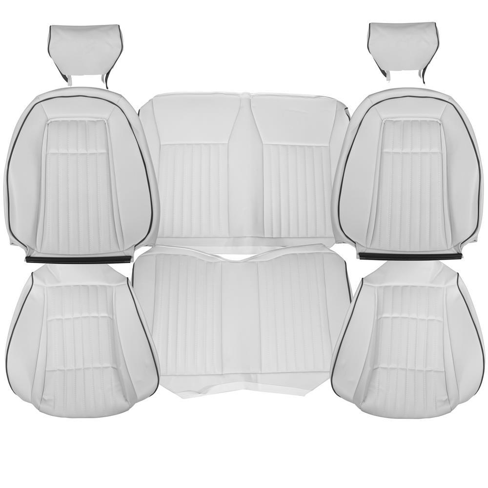 1992 Mustang TMI Sport Seat Upholstery - Vinyl  - Oxford White w/ Black Piping Special Edition Convertible