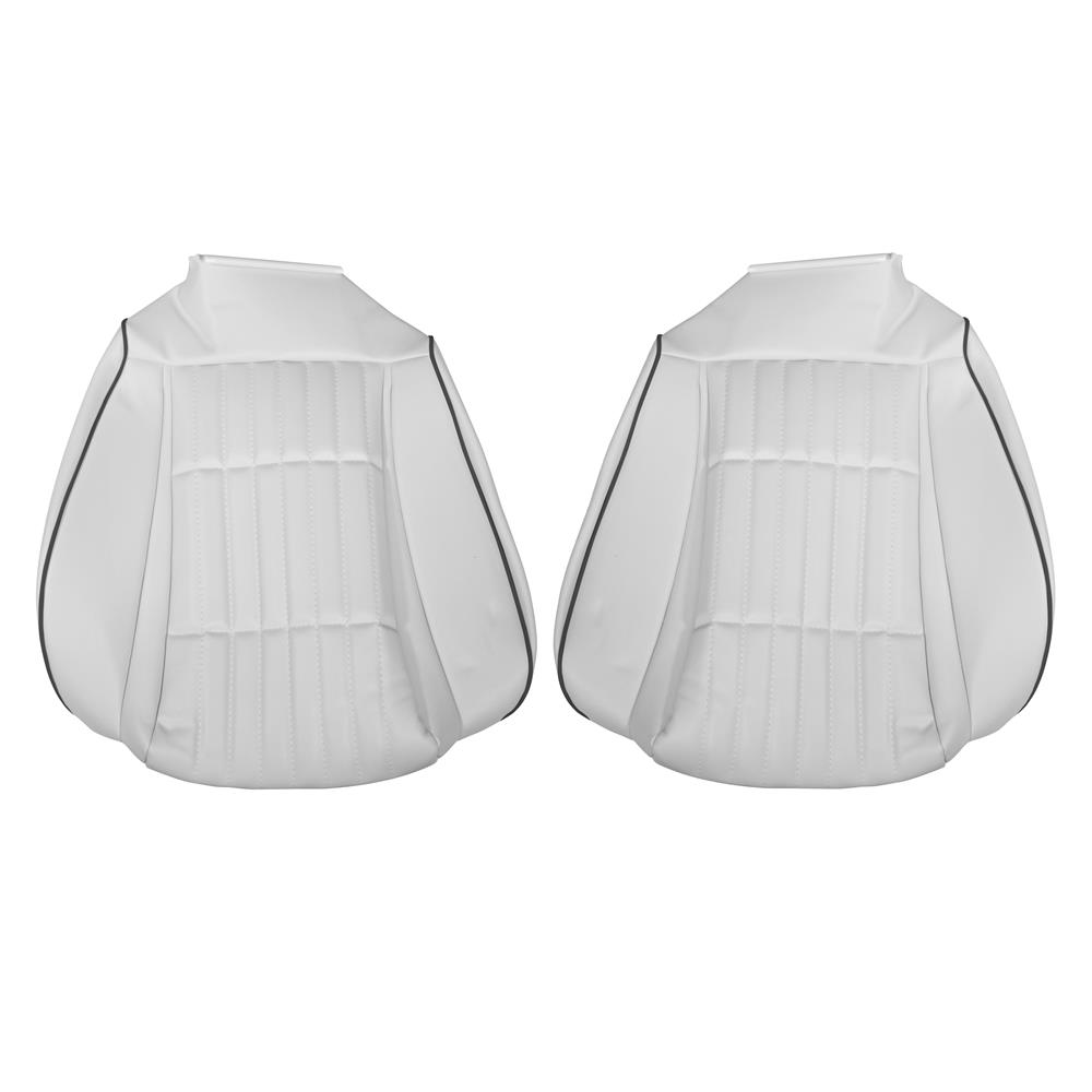 1992 Mustang TMI Sport Seat Upholstery - Leather  - Oxford White w/ Black Piping Special Edition Convertible