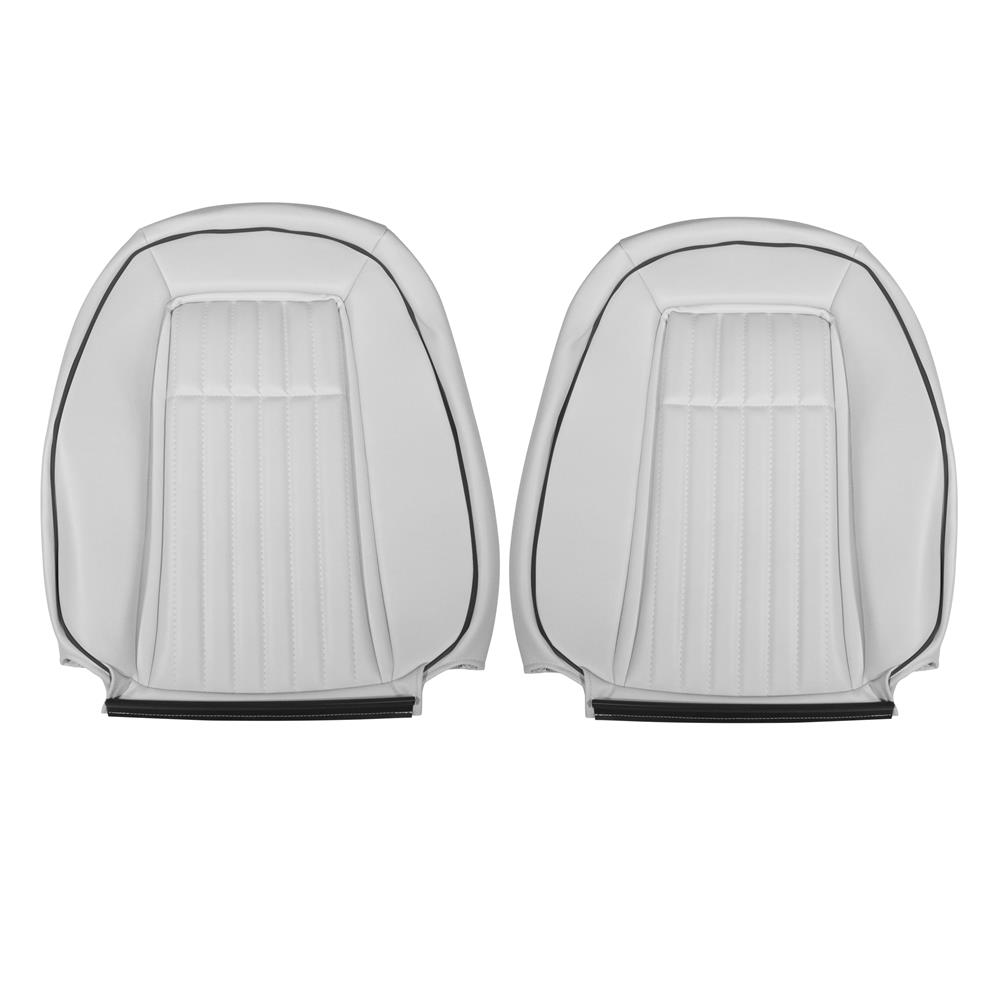 1992 Mustang TMI Sport Seat Upholstery - Leather  - Oxford White w/ Black Piping Special Edition Convertible