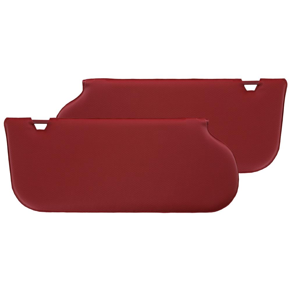 Mustang TMI Sun Visors for Sunroof - Scarlet Red Vinyl | 87-92