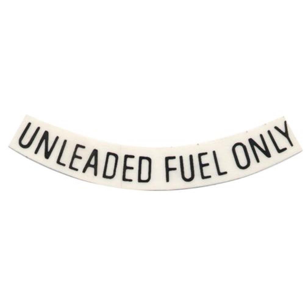 Unleaded Gasoline Only Decal - Curved Black