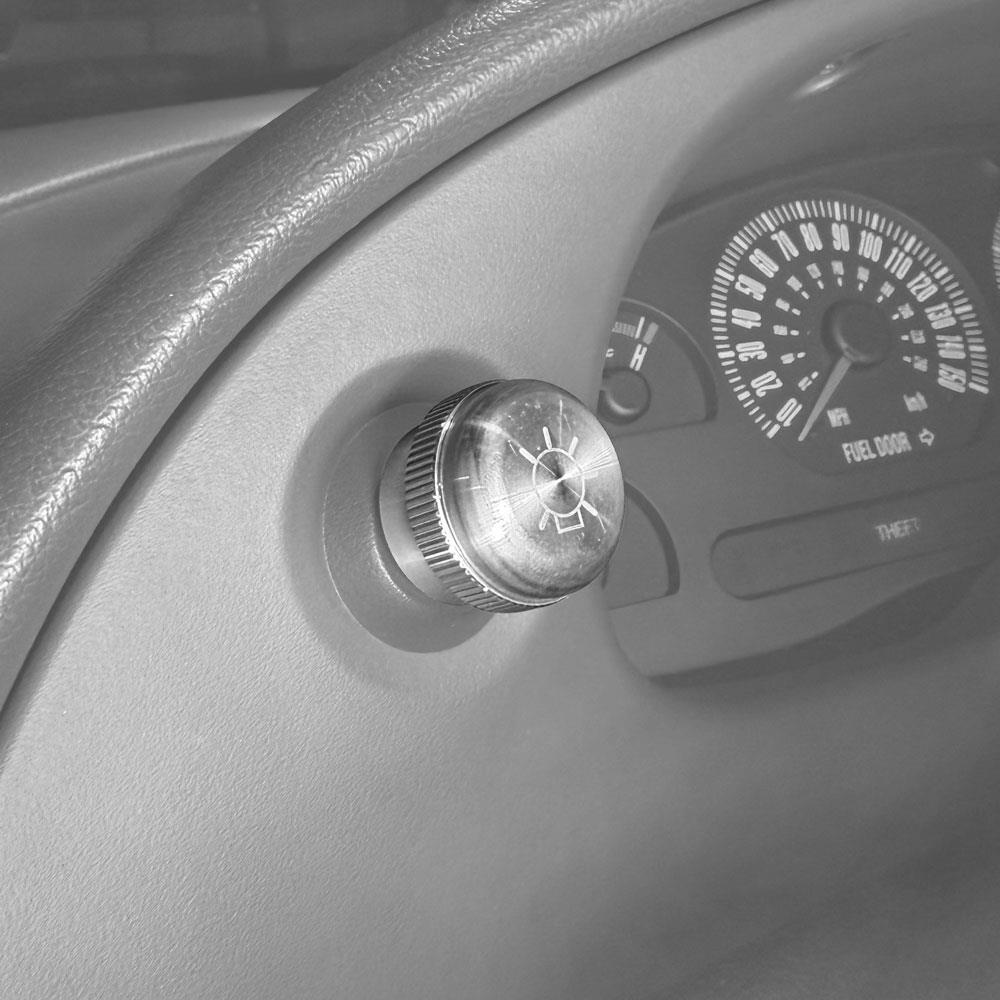 1994-04 Mustang UPR Flat Headlight Knob Satin Billet 