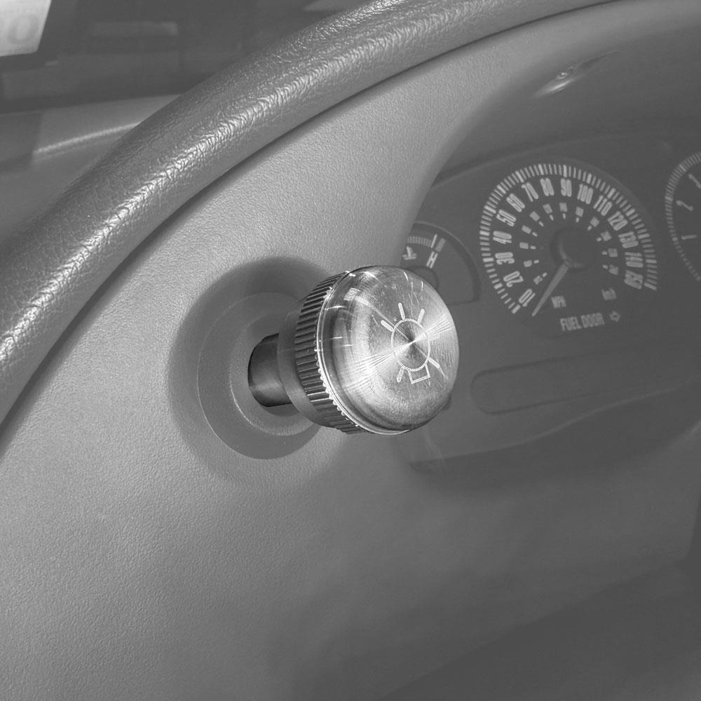 1994-04 Mustang UPR Flat Headlight Knob Satin Billet 