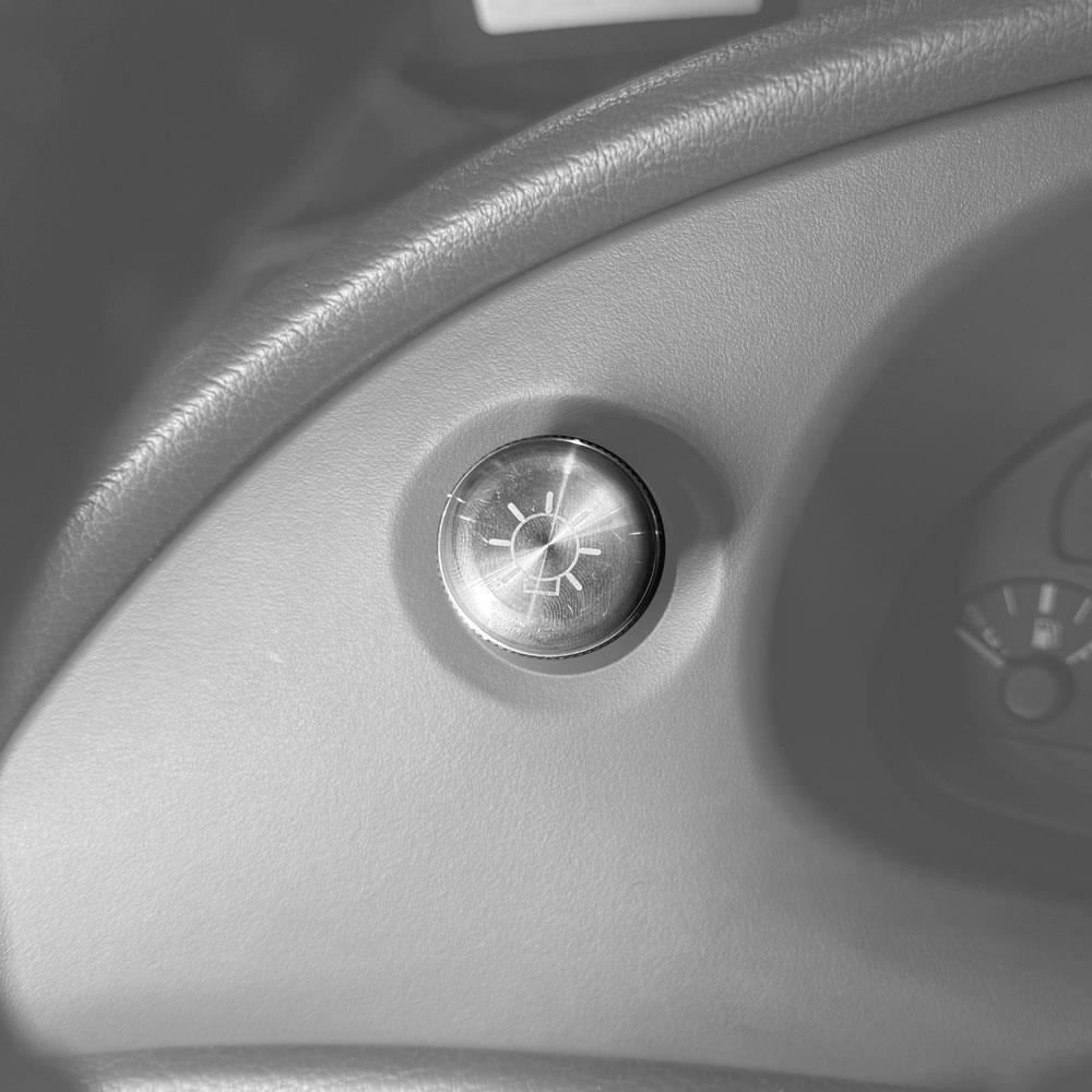 1994-04 Mustang UPR Flat Headlight Knob Satin Billet 