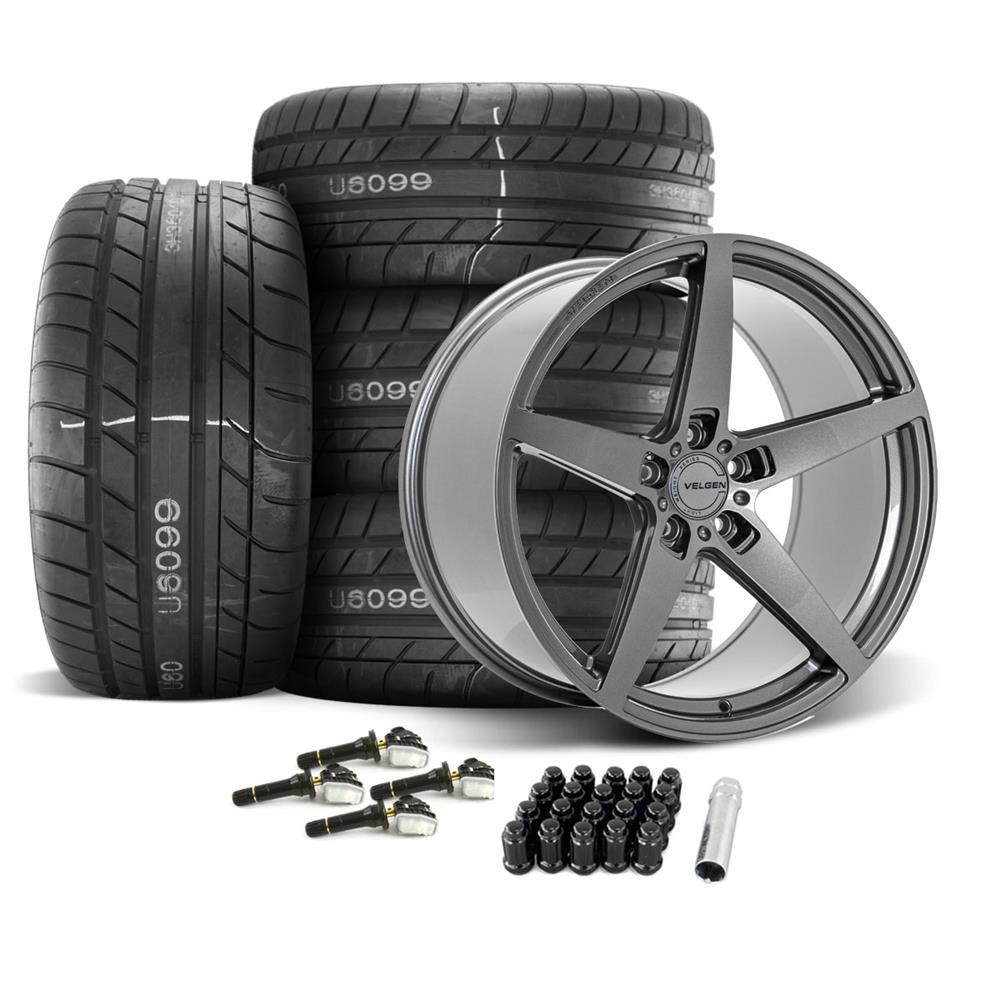 2024-26 Mustang Velgen Classic5 V2 Wheel & MT Tire Kit - 20x10/11  - Gloss Gunmetal