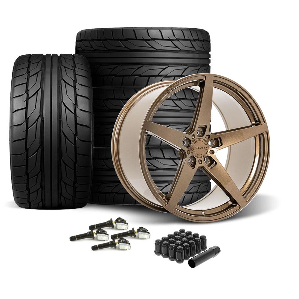 Velgen Mustang Classic5 V2 Wheel & Nitto Tire Kit Gloss Bronze 15-23