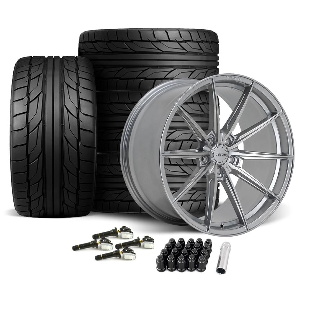 Velgen Mustang VF10 Wheel & Nitto Tire Kit - 20x10/11 - Silver (24-26)