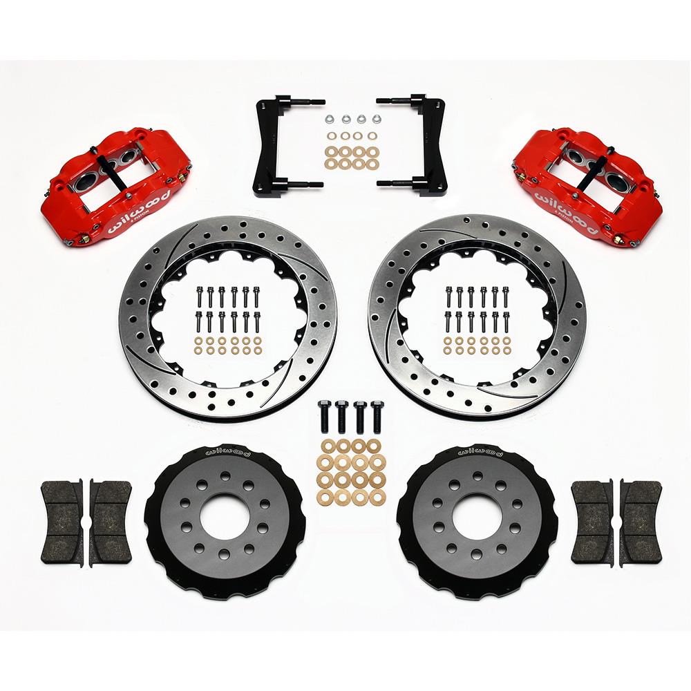 2005-14 Mustang Wilwood Superlite 6R Front Brake Kit - 6 Piston - 14" - Red