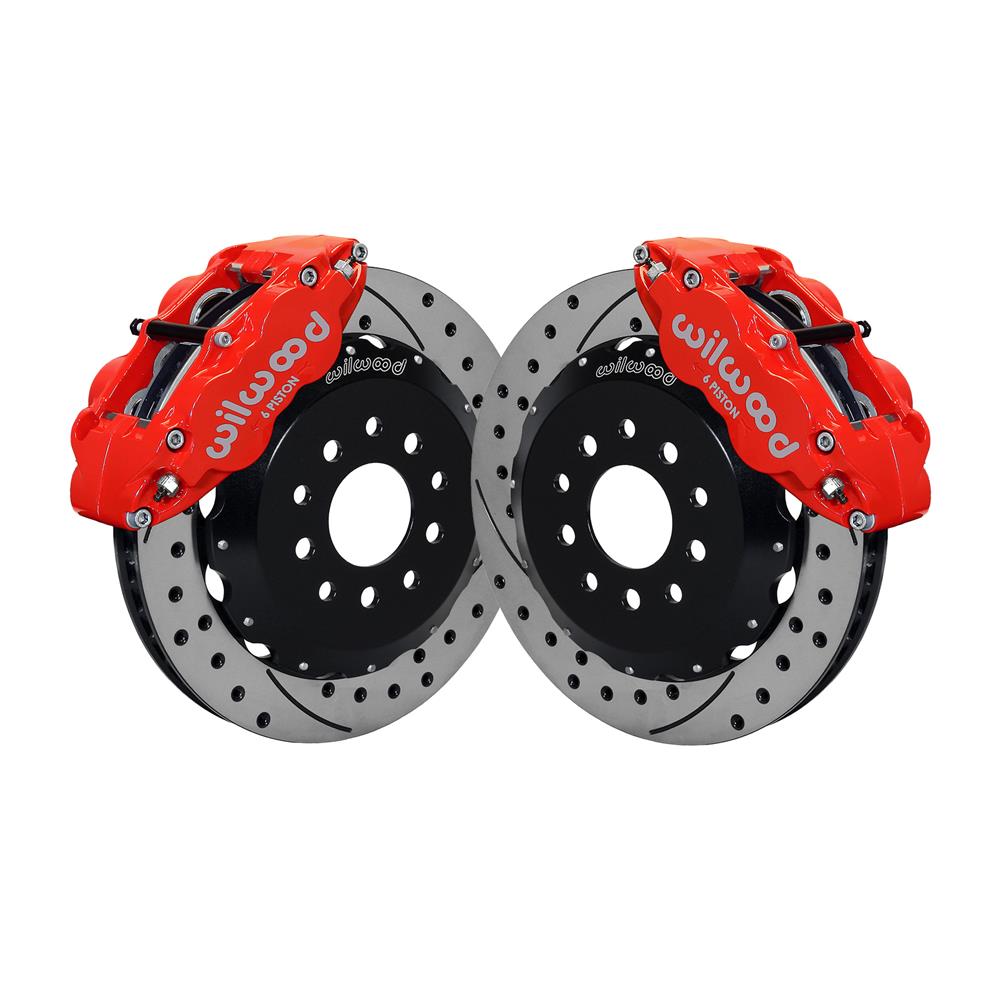 2005-14 Mustang Wilwood Superlite 6R Front Brake Kit - 6 Piston - 14" - Red